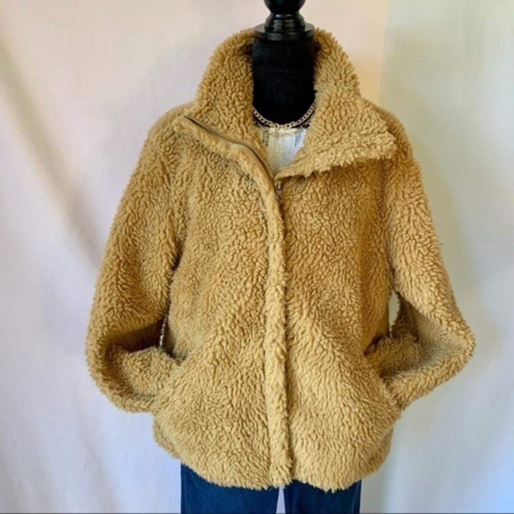 PACSUN Sherpa Teddy Tan Boxy Jacket